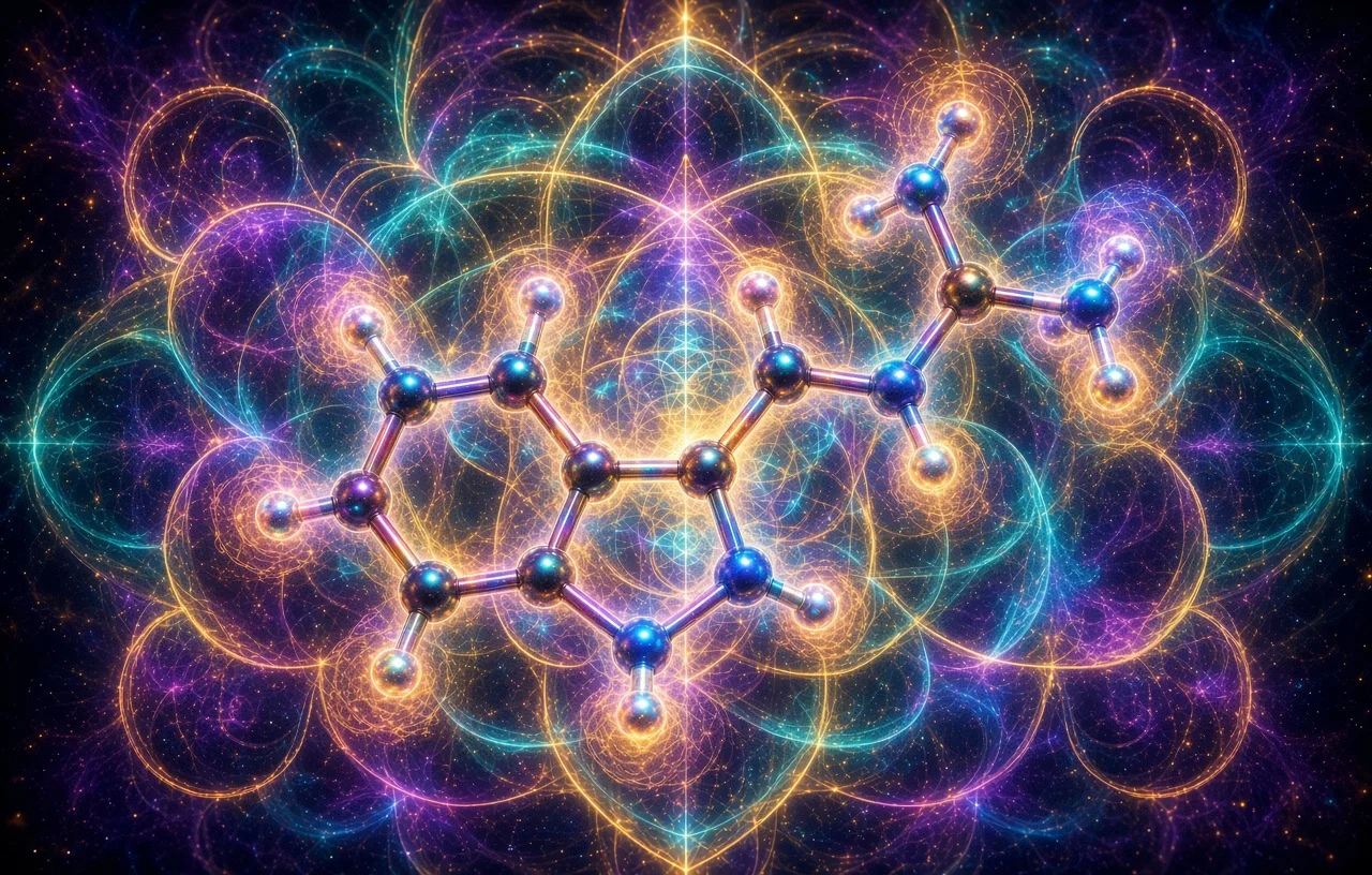 At which primary receptor does DMT act as a full agonist to produce its psychedelic effects?
